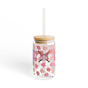 Softball Sipper Glass, 16oz | Cute Drinkware for Gifts, Parties, Summer, Picnics, Kitchen Decor