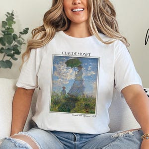 Claude Monet Woman with a Parasol Unisex TShirt, Art Lover Gift, monet tshirt, art tshirt, artist, Fine Art Shirt