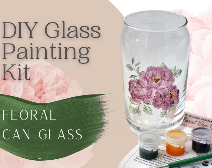 DIY Can Glass Painting Kit Sip and Paint Craft Kit Team Etsy