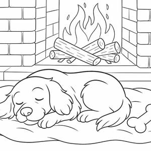 Cute Dog Coloring Page – Printable Puppy Sheet for Kids & Adults - Relaxing Animal Activity for Fun and Creativity – Instant PDF Download.