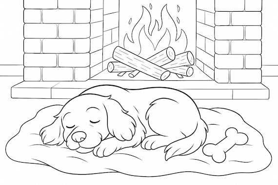 Cute Dog Coloring Page – Printable Puppy Sheet for Kids & Adults - Relaxing Animal Activity for Fun and Creativity – Instant PDF Download.