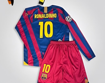 Ronaldinho 10 Barcelona-shirt kinderen – shirt 2005/2006 – jersey en short