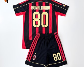 Kids Ronaldinho 80 Shirt - 2008 Iconic Milan AC - Jersey & Short