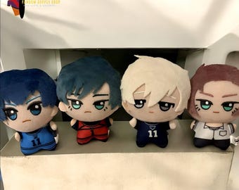 Mini llavero de peluche de Blue Lock: colgante de anime kawaii - Isagi, Nagi, Rin - Regalo de Blue Lock