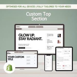 Shopifyカスタムトップセクション | 大胆なイントロレイアウト | モバイル対応 | 編集可能なフォントとCTA | どのストアでも簡単にセットアップ可能