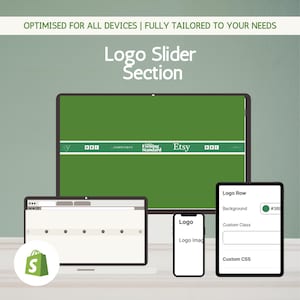 ロゴスライダーセクション | Shopifyブランドロゴカルーセル | スクロールロゴストリップ | モバイルフレンドリー | カスタムCSS | すぐにダウンロード