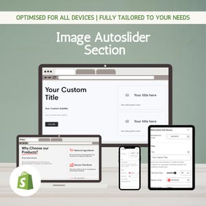 画像自動スライダー Shopifyセクション | Shopifyスライドショーブロック | カスタム情報ボックス | アニメーションテキストマーカー | レスポンシブセクション | 簡単セットアップ