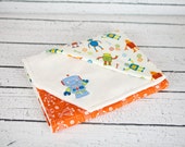 boy blanket robot baby gift personalized blanket