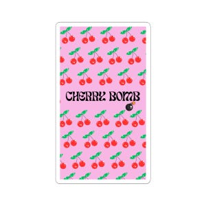 Cherry Bomb Kiss-Cut Stickers | Fun Cherry Pattern, Cute Laptop Decal, Gift for Friends, Aesthetic Sticker, Cherry Lovers