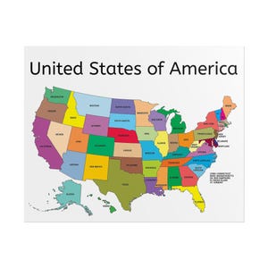 USA Map Poster - Perfect for Students & Home Decor, Education