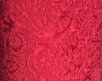 Red & Gold Floral Damask Silk Brocade Fabric - Etsy