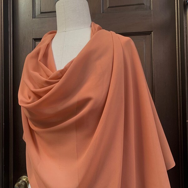 Cognac Chiffon Shawl Wrap