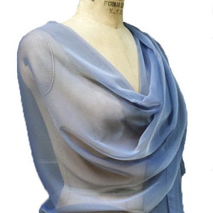 Periwinkle Chiffon Shawl Wrap Scarf with Rhinestones