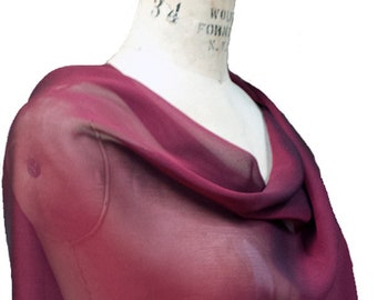 Burgundy Chiffon Shawl Wrap Scarf