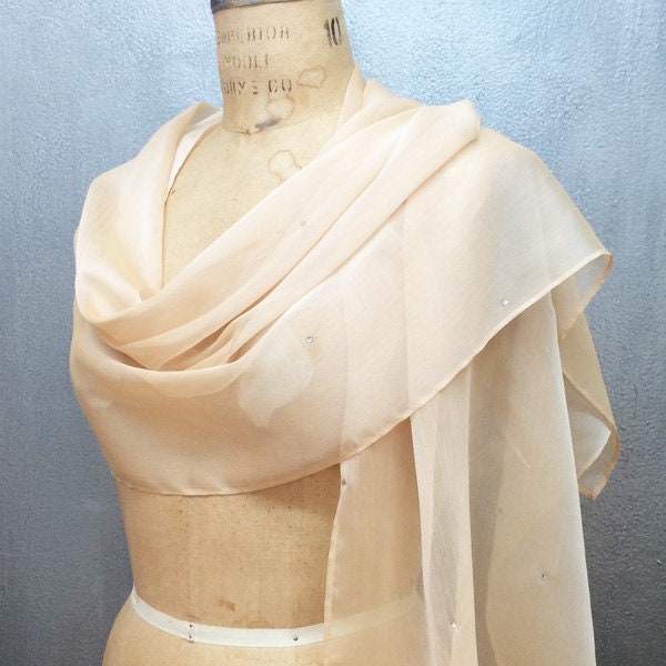 Champagne Chiffon XL Shawl Wrap