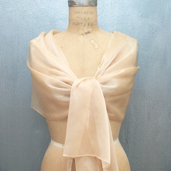 Champagne Chiffon XL Wrap Shawl