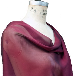 Burgundy Chiffon Shawl Wrap Scarf