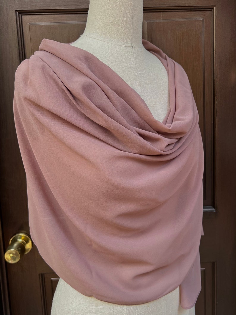 Mocha Dark Chiffon Shawl Wrap Scarf image 2