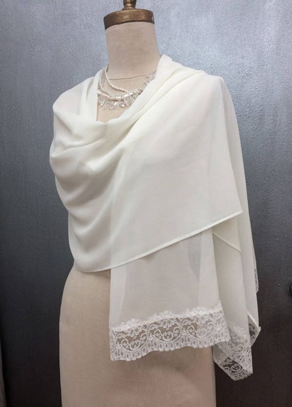 ivory chiffon shawl