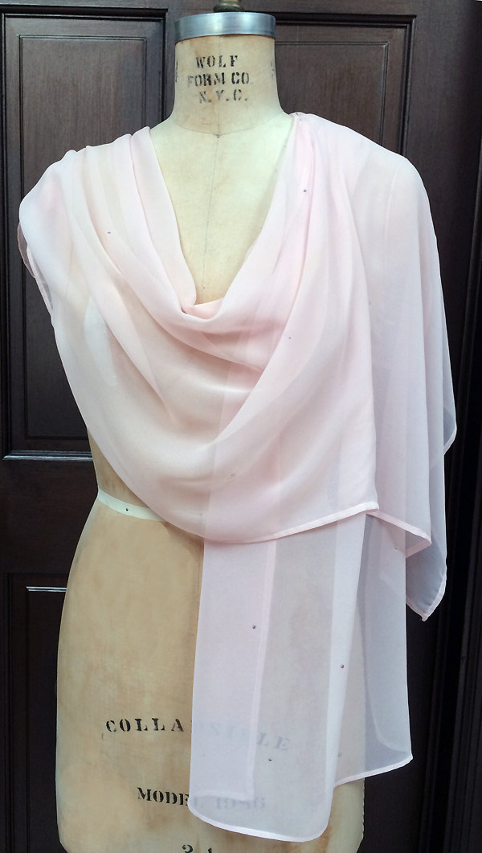 blush chiffon shawl