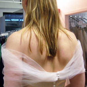 Tulle Shear Coverup Shrug Wedding White Ivory Blush image 5