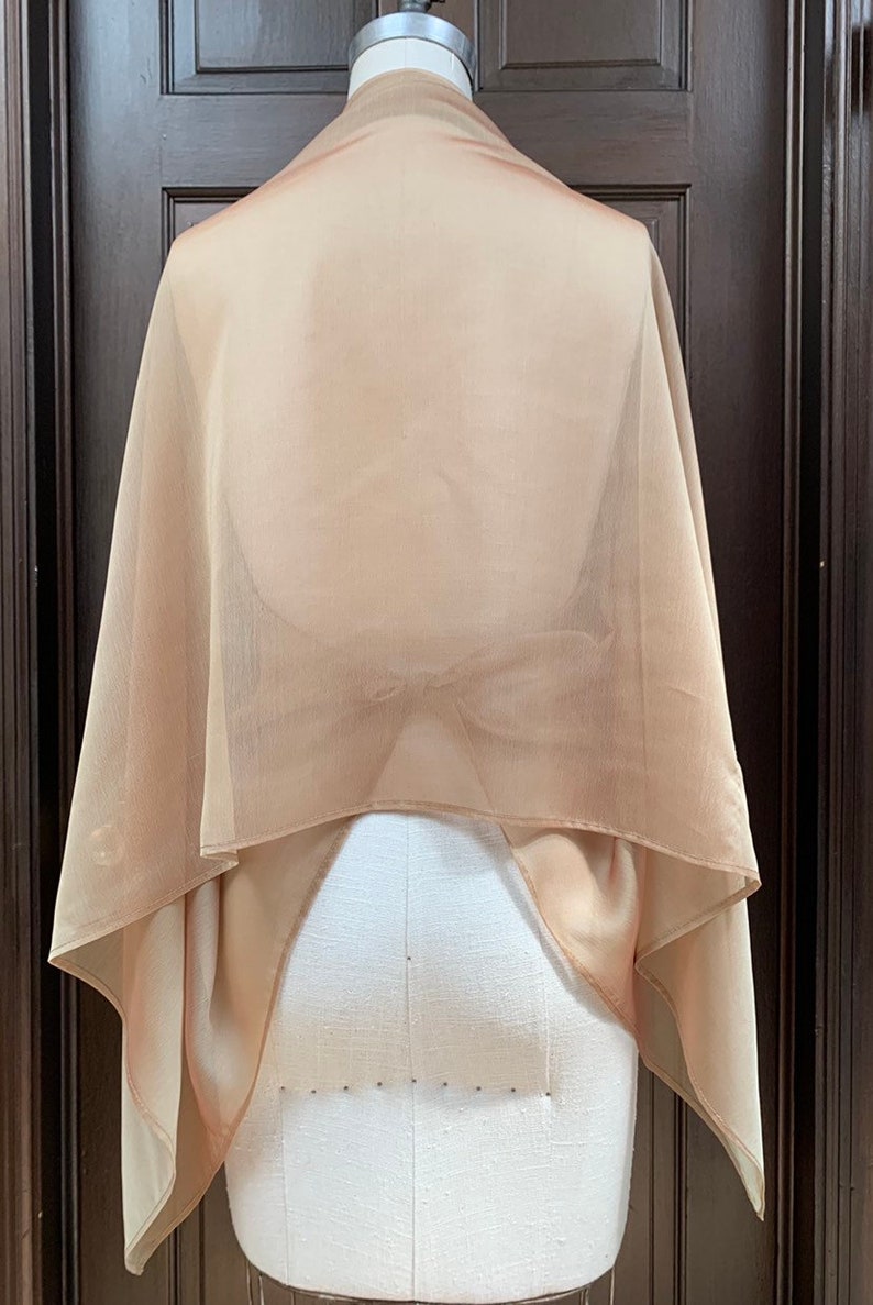 Gold Chiffon Shawl Shrug with Broach