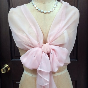 blush pink chiffon shawl