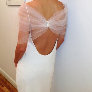 Tulle Shear Coverup Shrug Wedding White Ivory Blush image 2