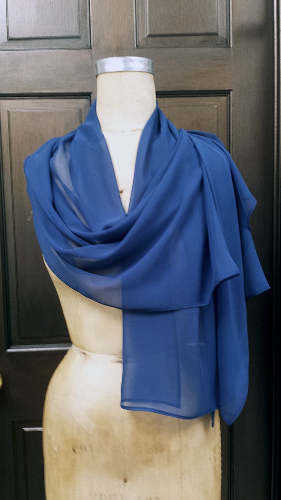 blue chiffon shawl