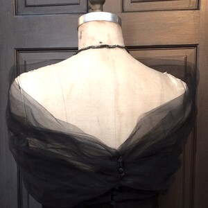 Black Tulle Shrug, Tulle Stole, Evening Wrap, Shear Cover Up image 2