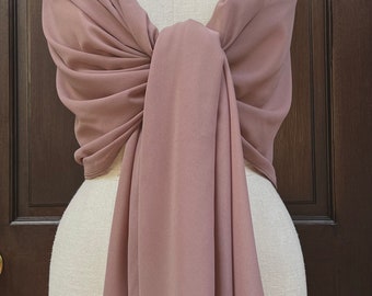 Mocha Dark Chiffon Shawl Wrap Scarf