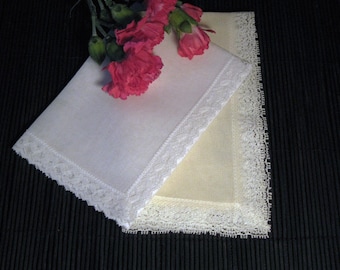 Handkerchief with Bridal Lace Edge Set