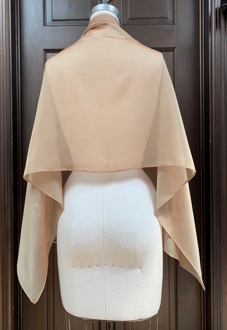 Gold Chiffon Shawl Shrug with Broach