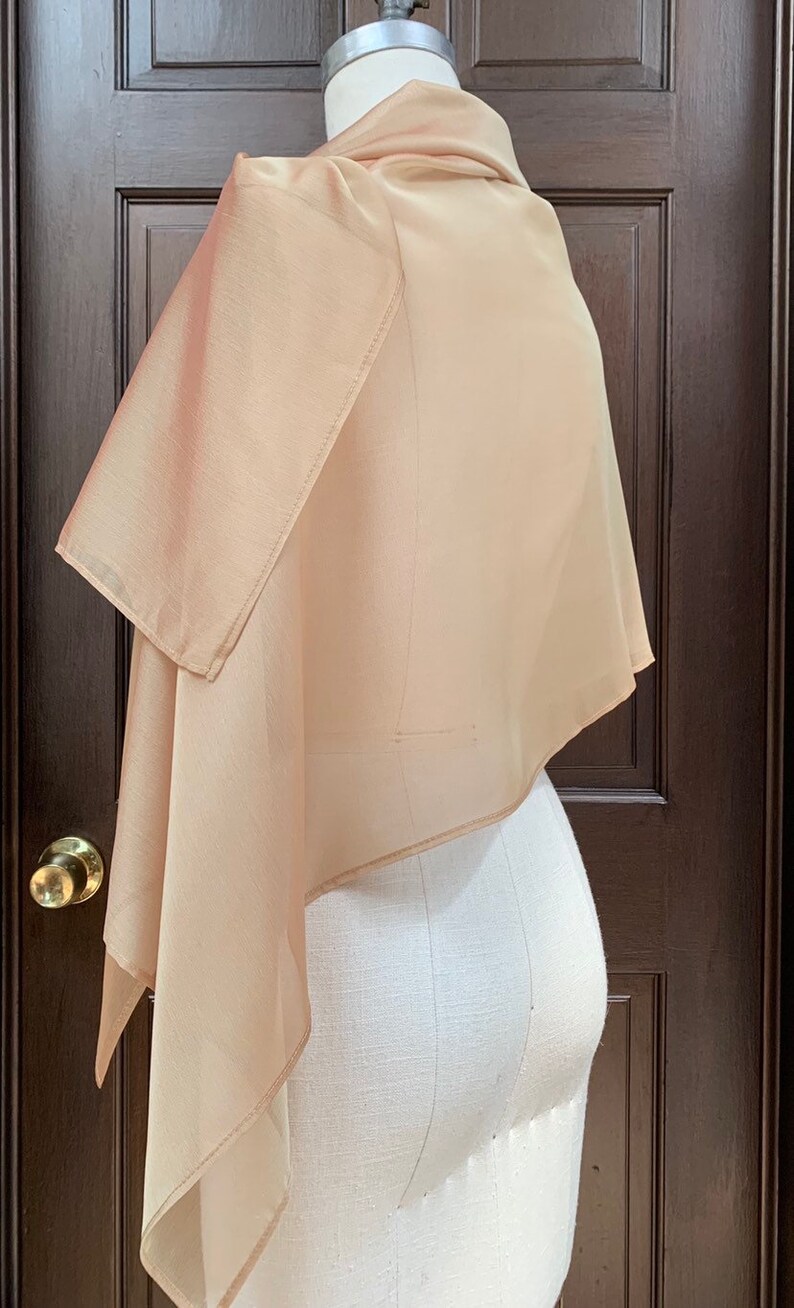 Gold Chiffon Shawl Shrug with Broach
