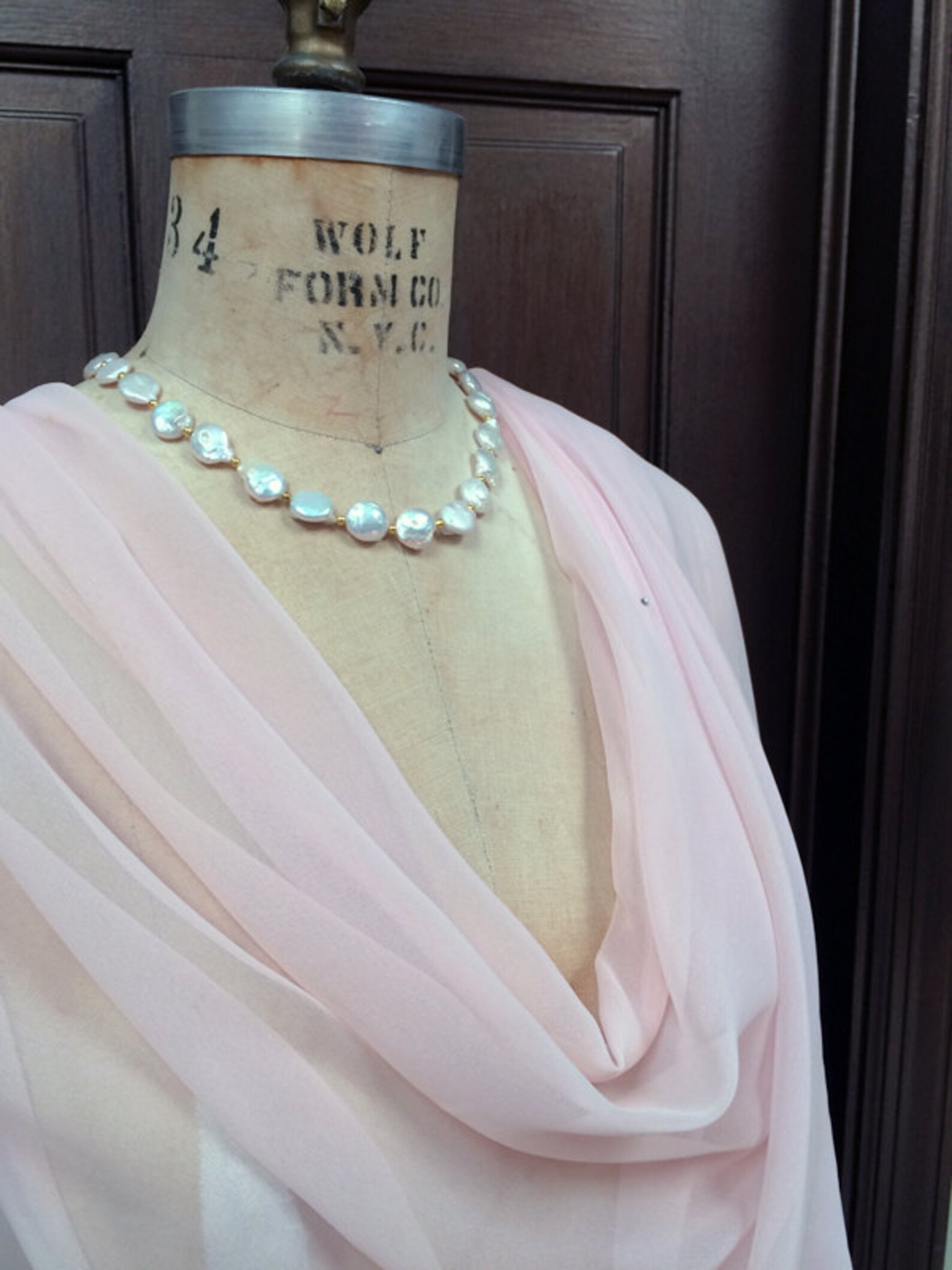 blush chiffon shawl