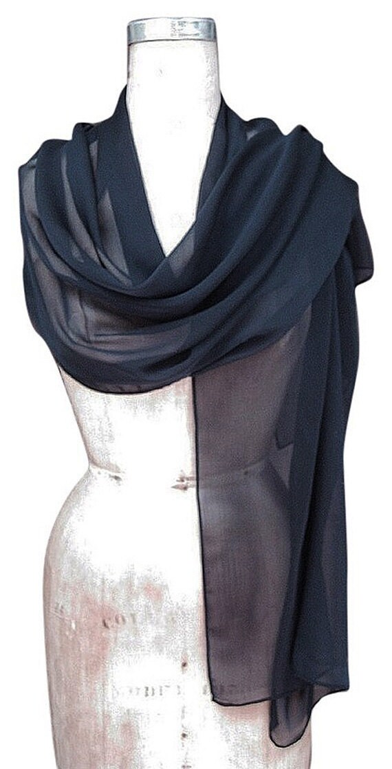 navy chiffon pashmina