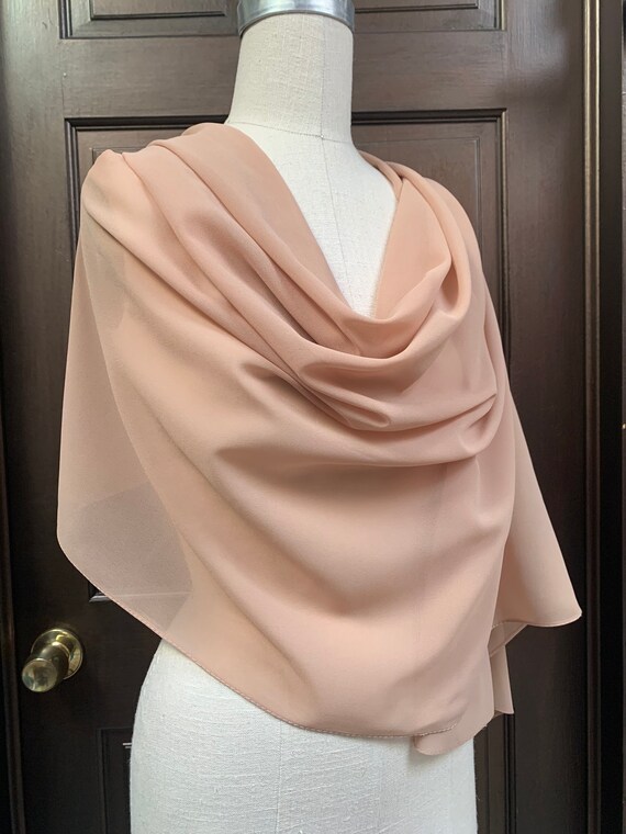 Beige Chiffon Shawl Scarf Wrap With Rhinestones - Etsy