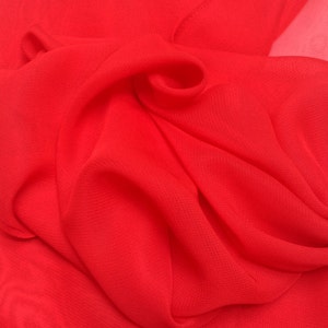 Red Chiffon Shawl Wrap Scarf with Rhinestones image 2