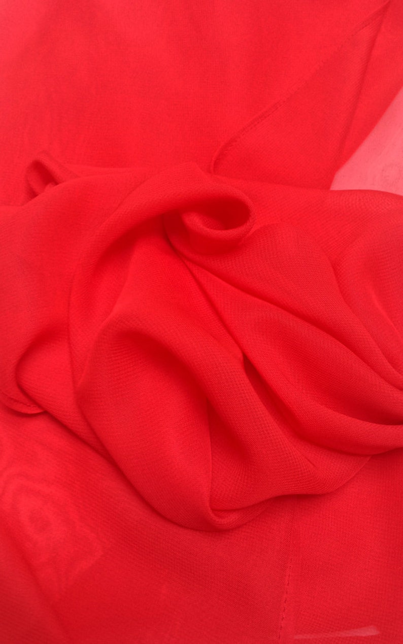 Red Chiffon Shawl Wrap Scarf with Rhinestones image 2