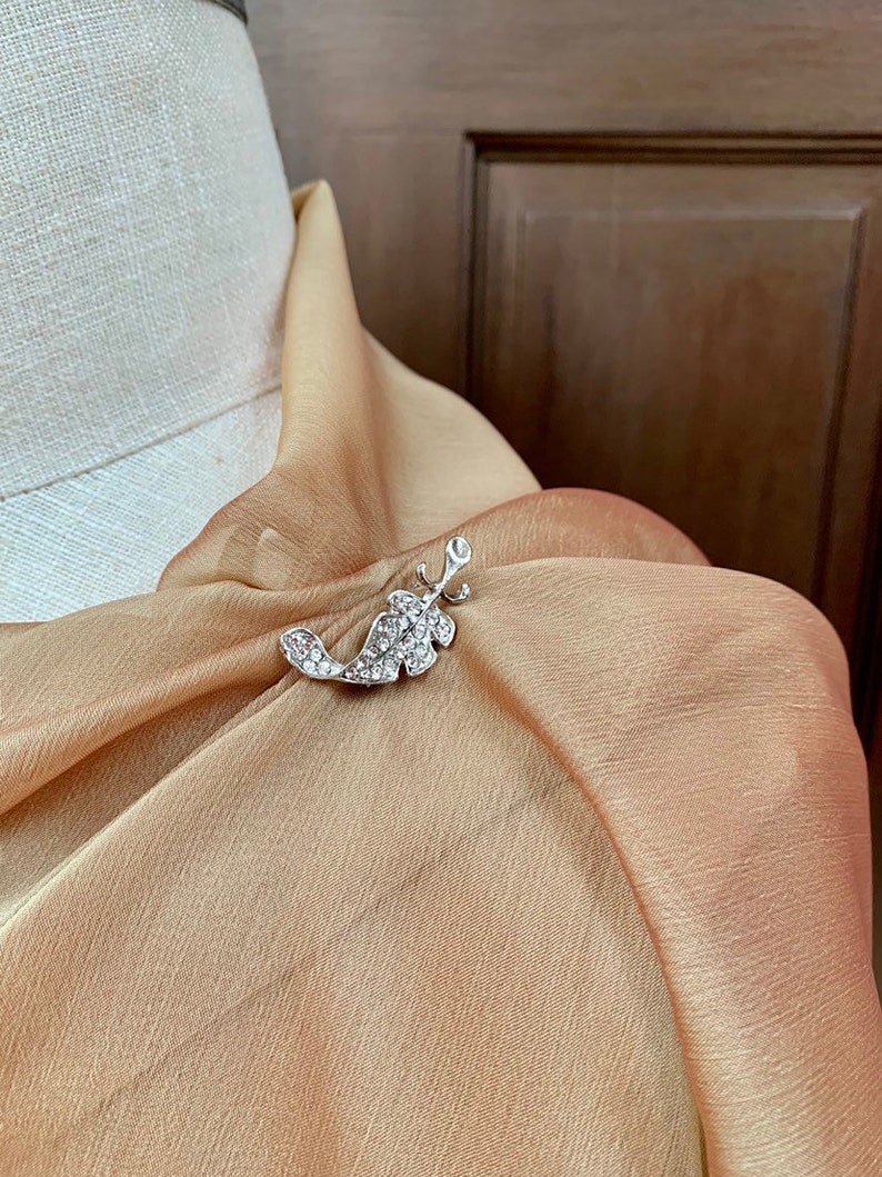 Gold Chiffon Shawl Shrug with Broach