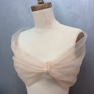 Blush Tulle Sheer Coverup Shrug