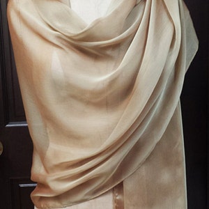 Gold Chiffon Shawl Wrap Scarf image 1