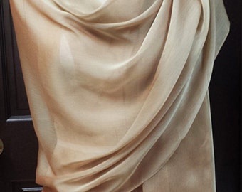 Gold Chiffon Shawl Wrap Scarf