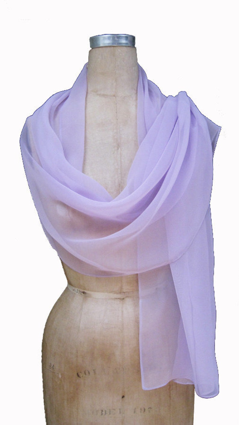 Lavender Chiffon Shawl Wrap image 1