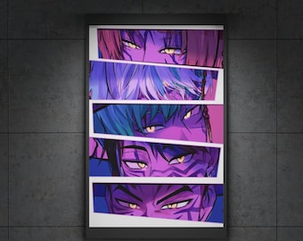 Anime Eyes PNG, conception de panneaux de manga, graphisme streetwear (téléchargement numérique)