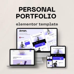 Kit de Modelos de Portfólio Criativo Elementor | Design de Site Pessoal | Modelo de Portfólio de UI/UX e Branding