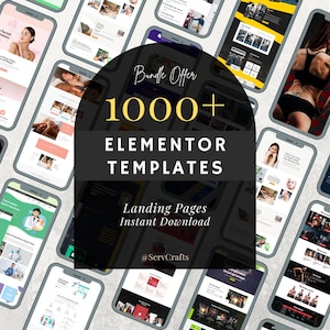 Más de 1000 plantillas de landing pages de Elementor / Kit de sitio web Elementor Pro listo para usar para WordPress