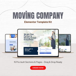 Moving Company Elementor Template Kit | Relocation Service Website | WordPress Elementor Pro | Instant Digital Download