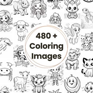 480 Kids Coloring Images/Pages – PLR | Printable Digital Download