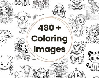 480 Kids Coloring Images/Pages – PLR | Printable Digital Download